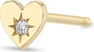 Zoë Chicco Itty Bitty Heart Diamond Stud Earring