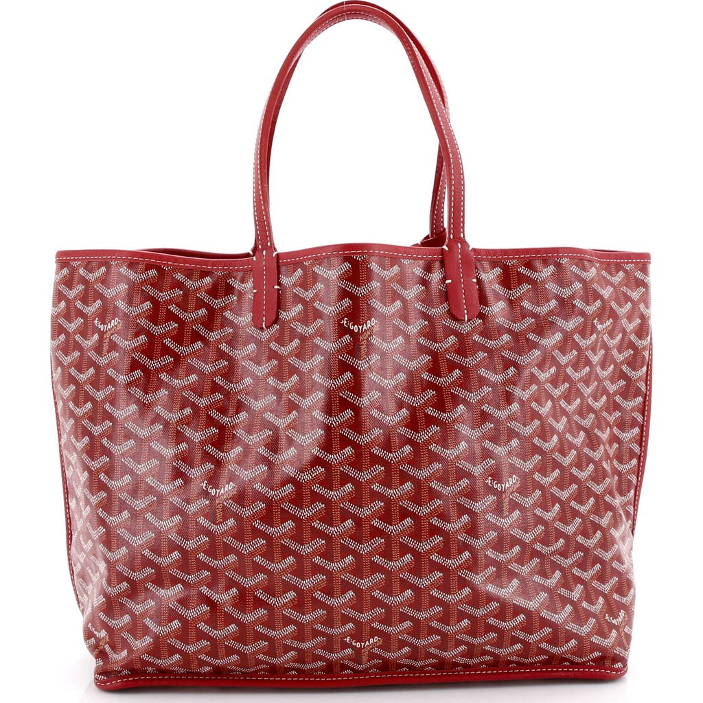 Pre-owned Goyard Goyard Anjou Reversible Tote Coated Canvas Pm In Red
