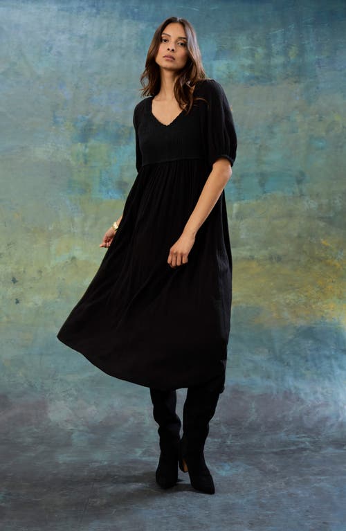 The Good Journey Puff Sleeve Maxi Dress In Black