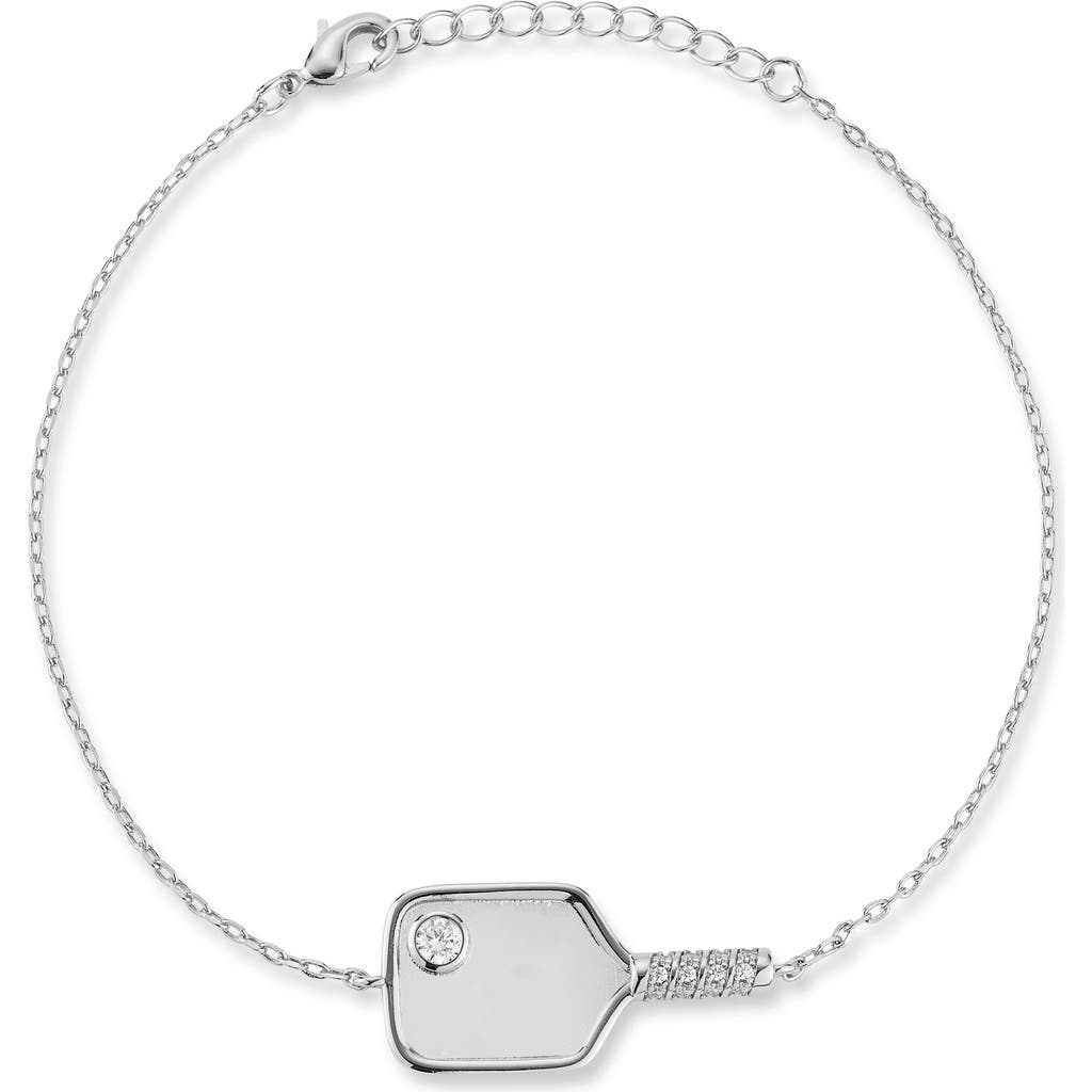 Sphera Milano Pickleball Paddle Pendant Bracelet In Silver
