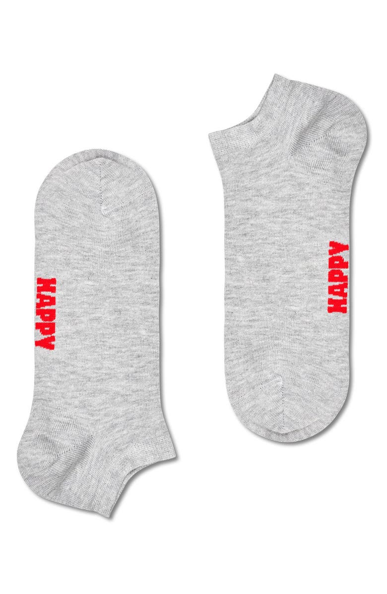 Happy Socks Assorted 3-Pack Solid No-Show Socks, Alternate, color, Grey