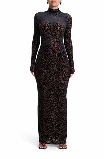 Burnout Long Sleeve Maxi Dress