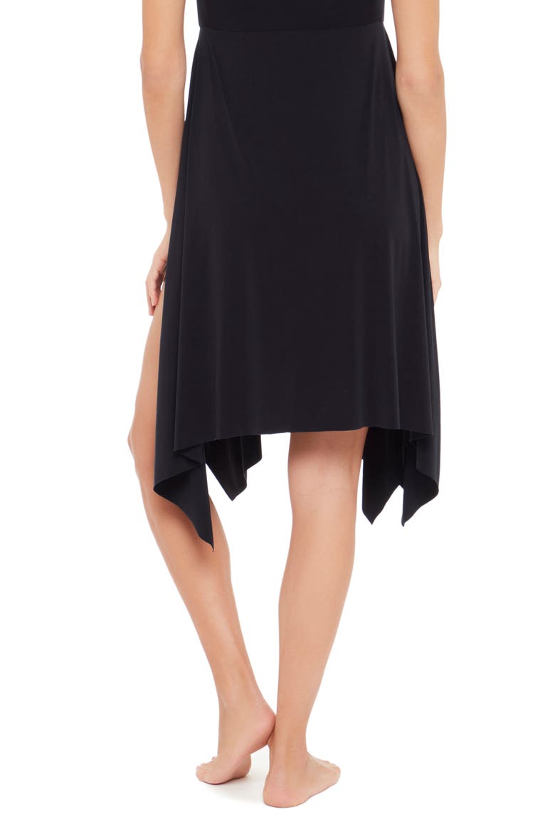 Handkerchief Hem Cover-Up Midi Skirt, Alternate, color, BLACK