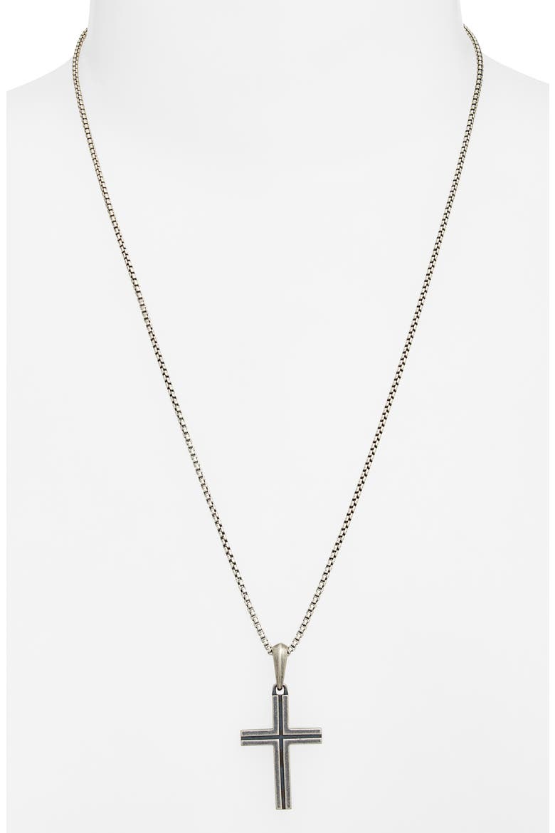Men's Cross Pendant Necklace, Alternate, color, SILVER