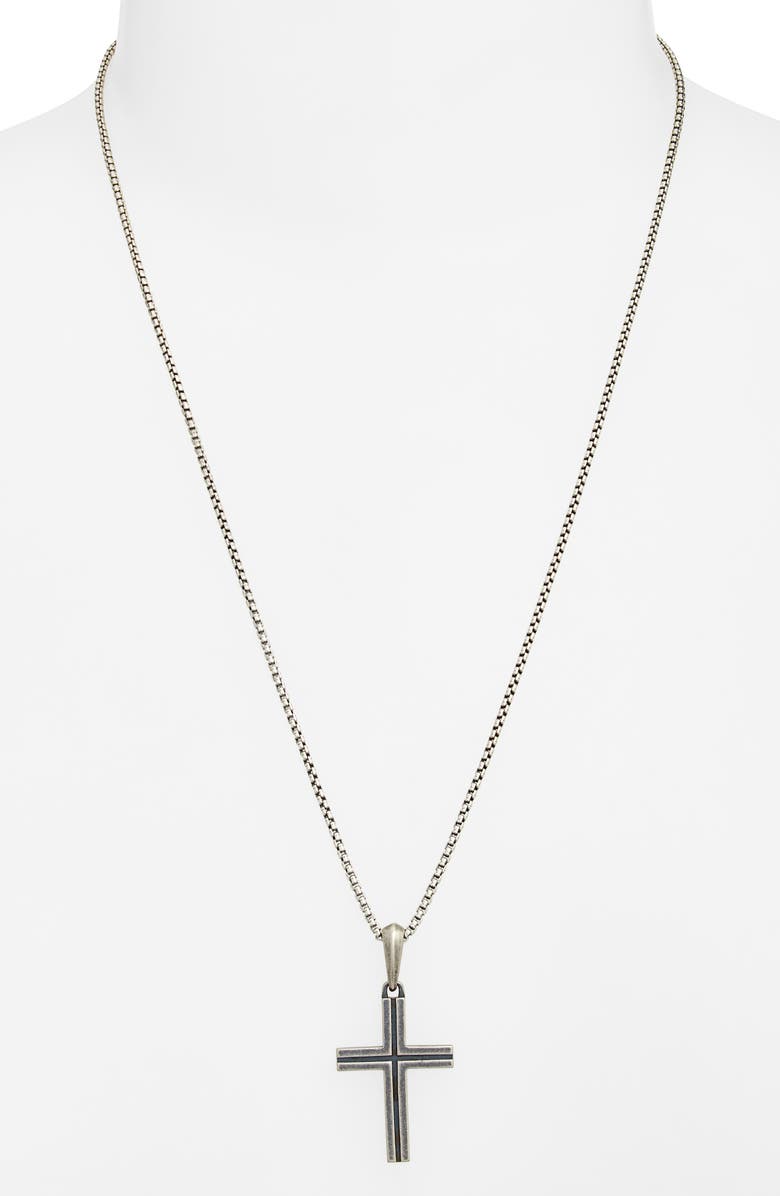 MIRANDA FRYE Men's Cross Pendant Necklace, Alternate, color, Silver