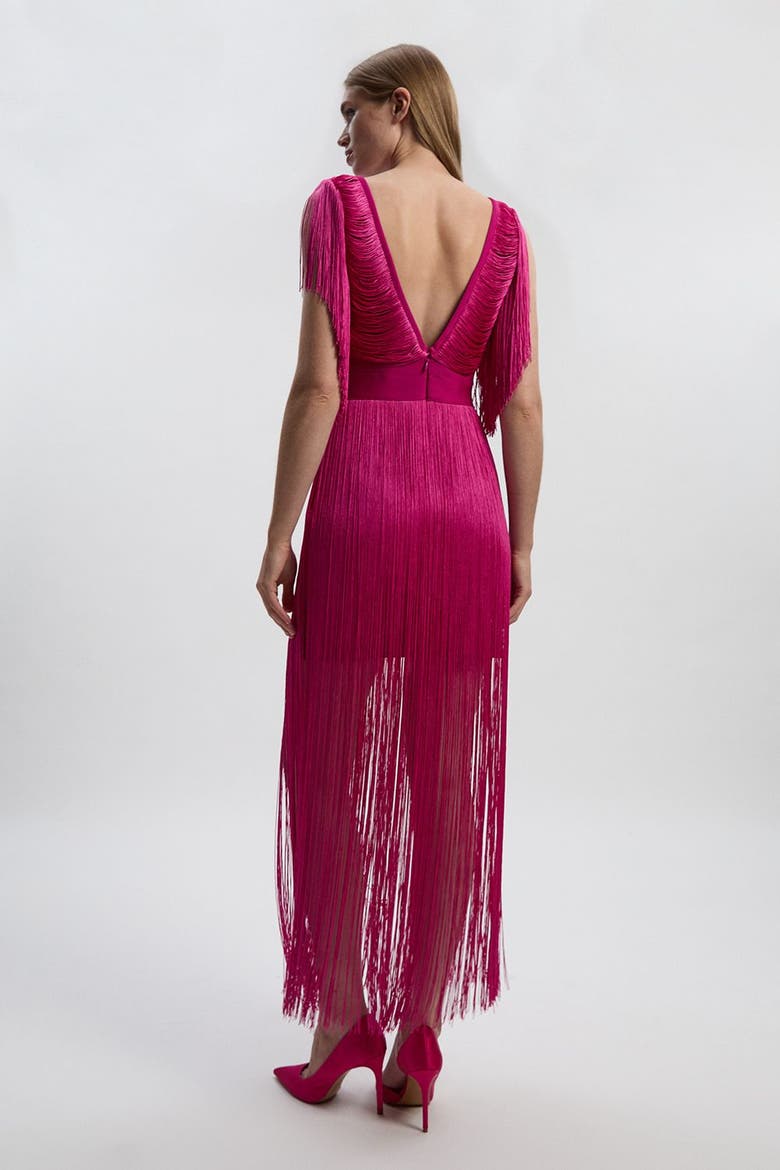 Draped Fringe Mini Dress, Alternate, color, Magenta