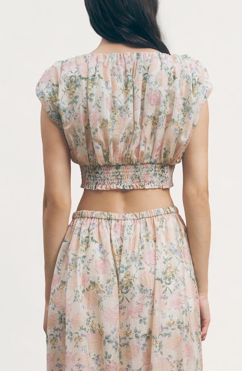 MAUDE CLUB Ara Floral Print Crop Top, Alternate, color, Vintage Floral Print