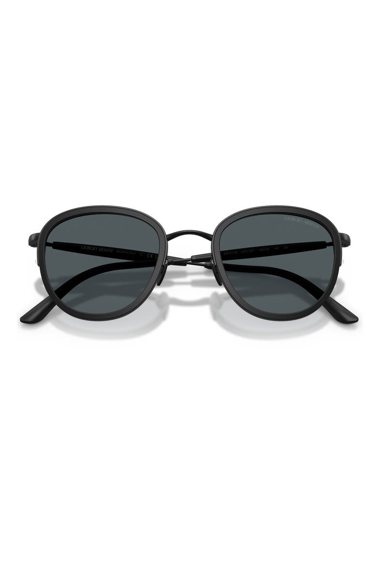 49mm Small Phantos Sunglasses, Alternate, color, MATTE BLACK / DARK GREY