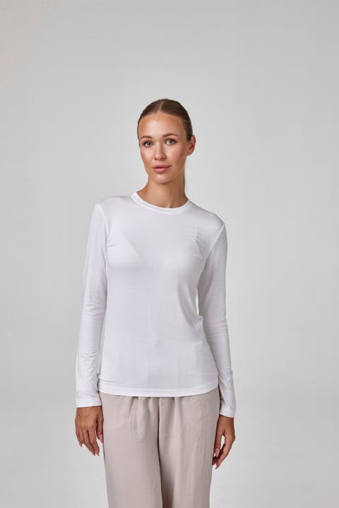 Alira Women's Crewneck Long Sleeve Modal Blend Bodysuit