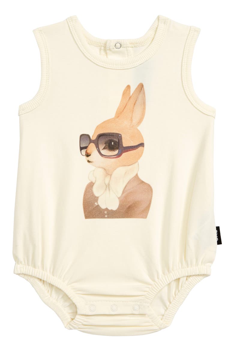 Chic Happens Bunny Romper, Main, color, OATMEAL