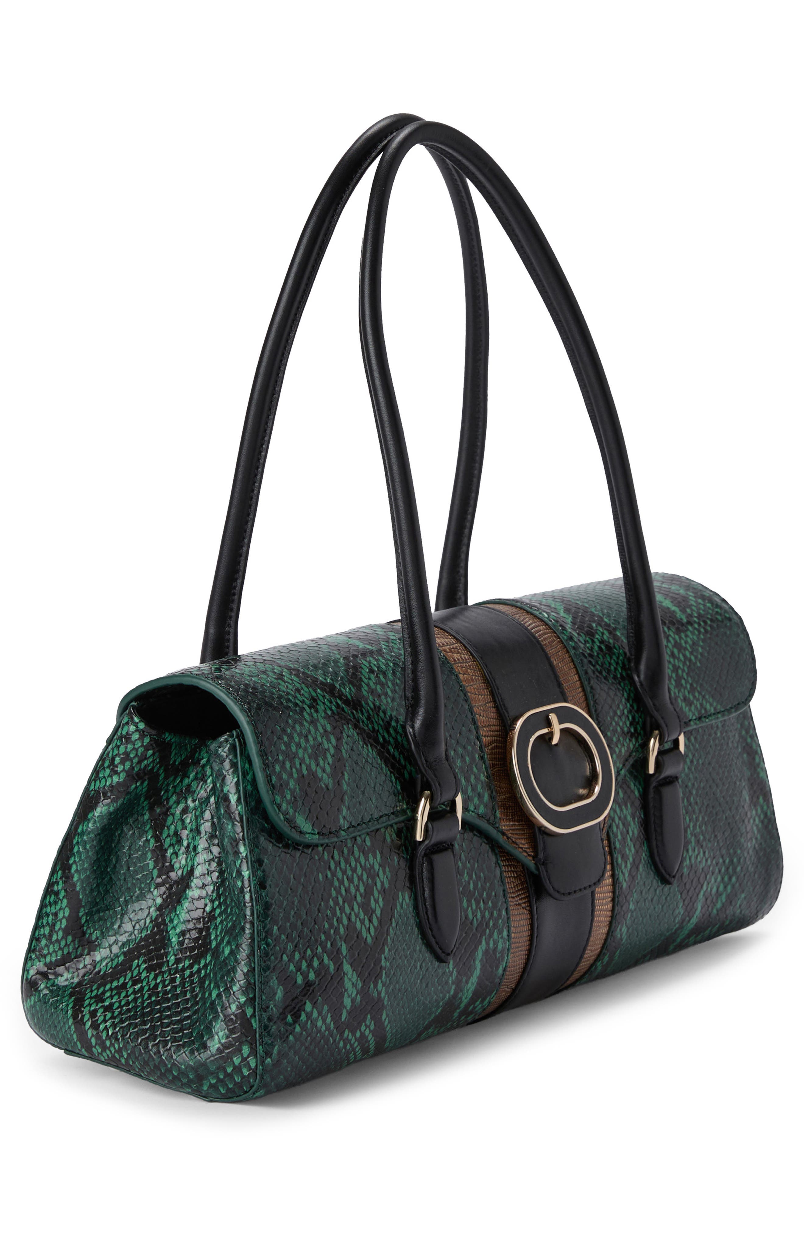 Brahmin Dayan Croc Embossed Leather Satchel, Alternate, color, Multi Venezia