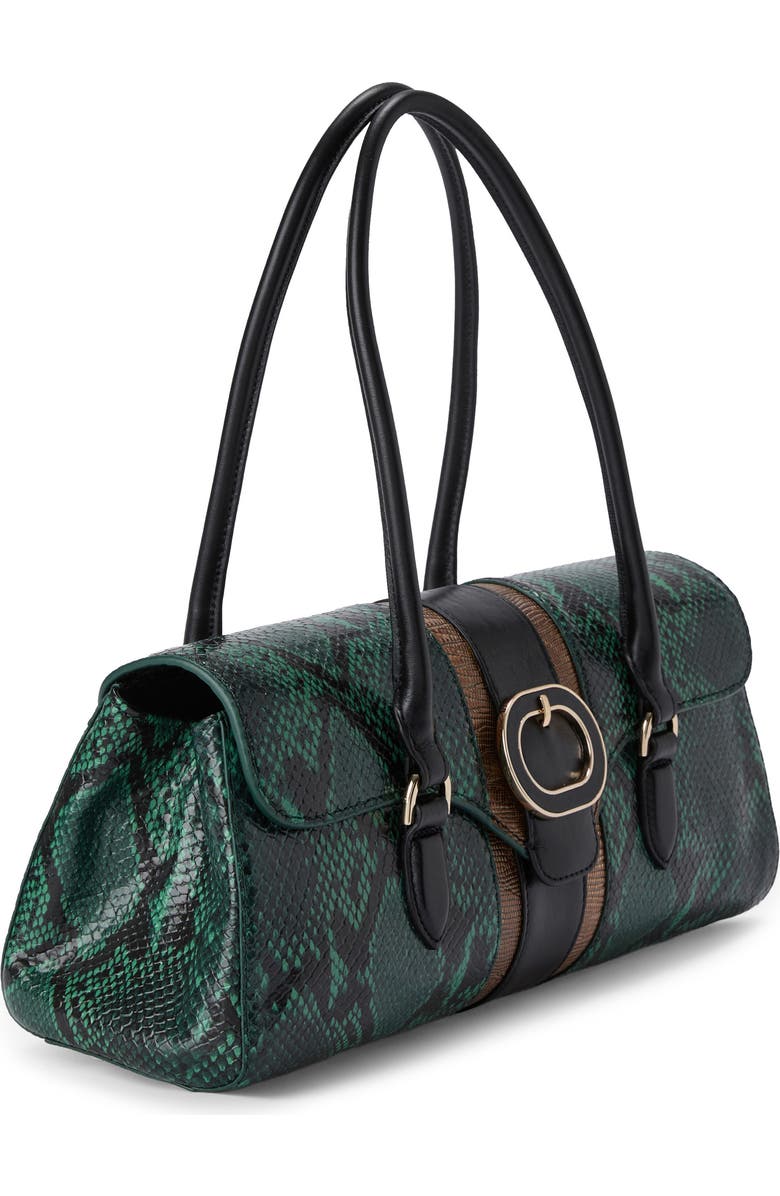 Brahmin Dayan Croc Embossed Leather Satchel, Alternate, color, Multi Venezia