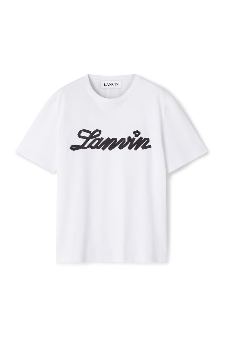 White Lanvin Ribbon T-Shirt, Alternate, color, Optic White