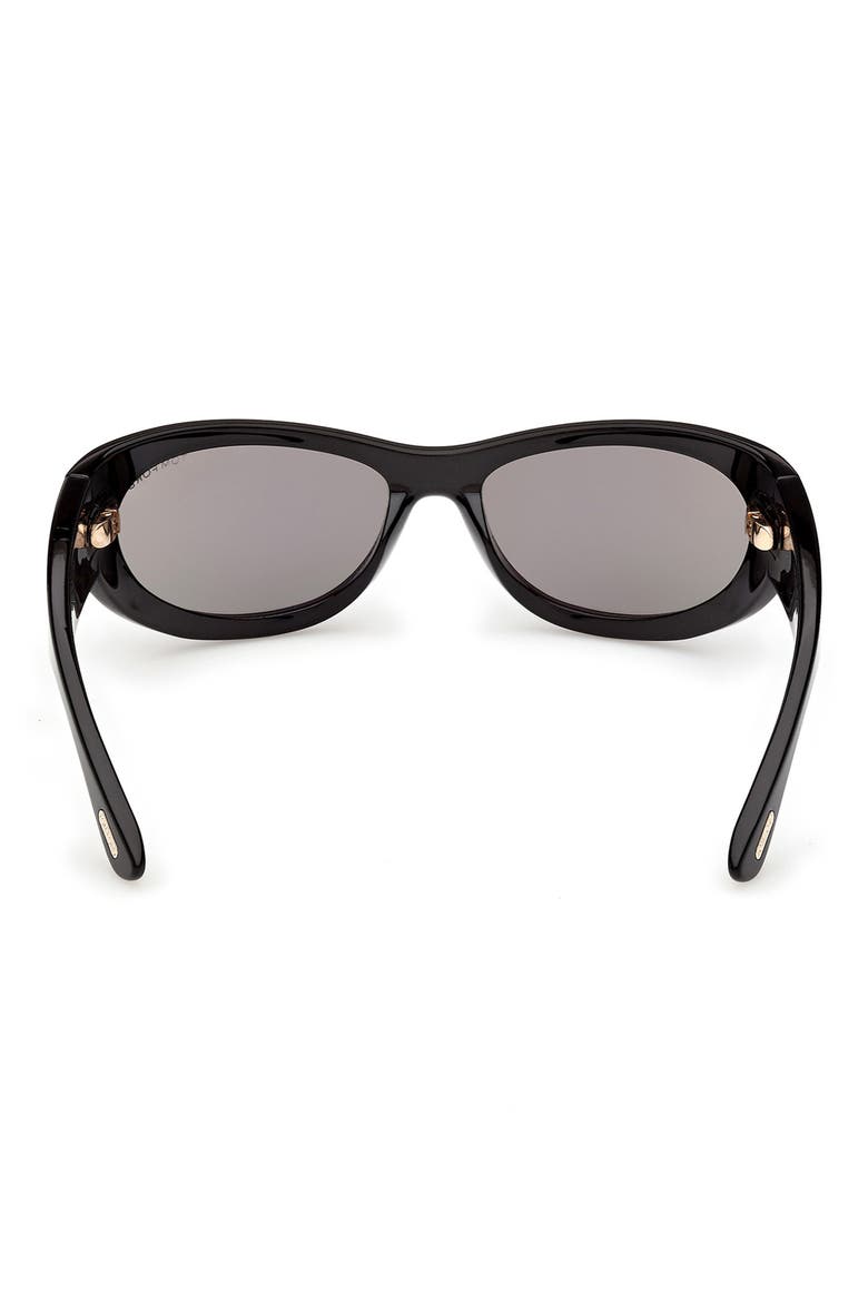Leona 62mm Cat Eye Sunglasses, Alternate, color, SHINY BLACK / SMOKE