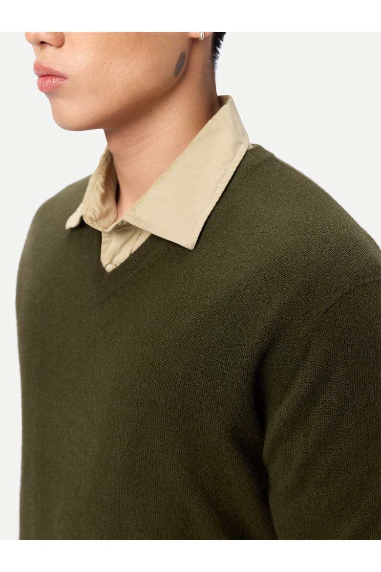 Timeless V-Neck Cashmere Sweater, Alternate, color, avocado