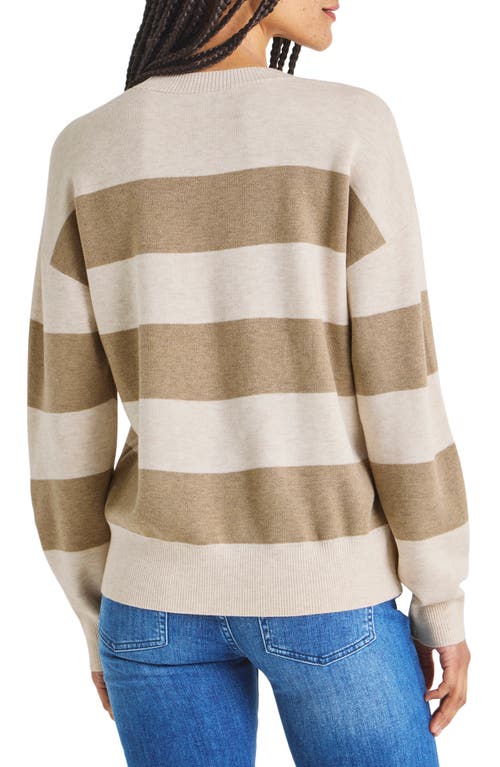 Splendid Livy Stripe Sweater In Oat Stripe