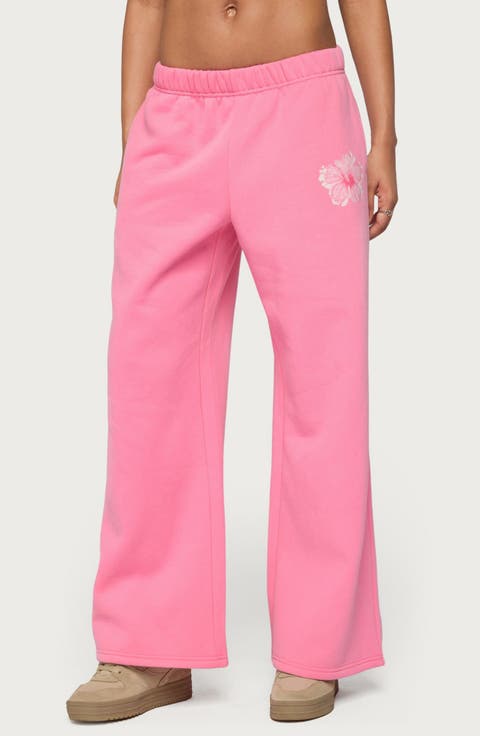 Tropical Bloom Wide Leg Sweatpants