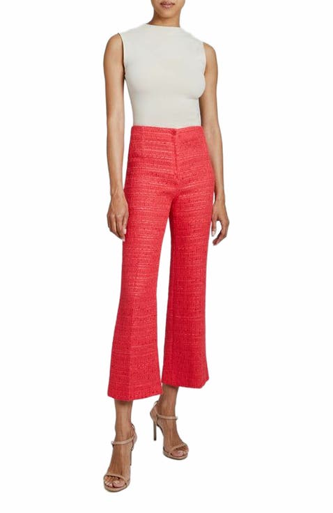 Liza Ankle Flared Pant in Light Weight Tweed