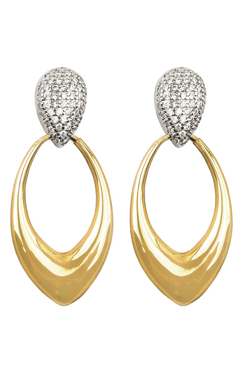 Panacea Two-Tone Pavé Crystal Marquise Drop Earrings, Main, color, Two Tone