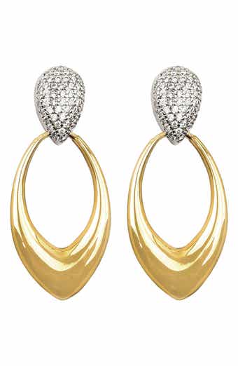 Panacea Two-Tone Pavé Crystal Marquise Drop Earrings