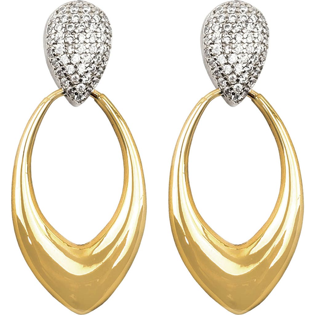 Panacea Two-tone Pavé Crystal Marquise Drop Earrings In Two Tone
