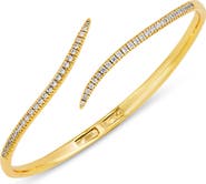 SAVVY CIE JEWELS Pavé Bypass Hinged Cuff