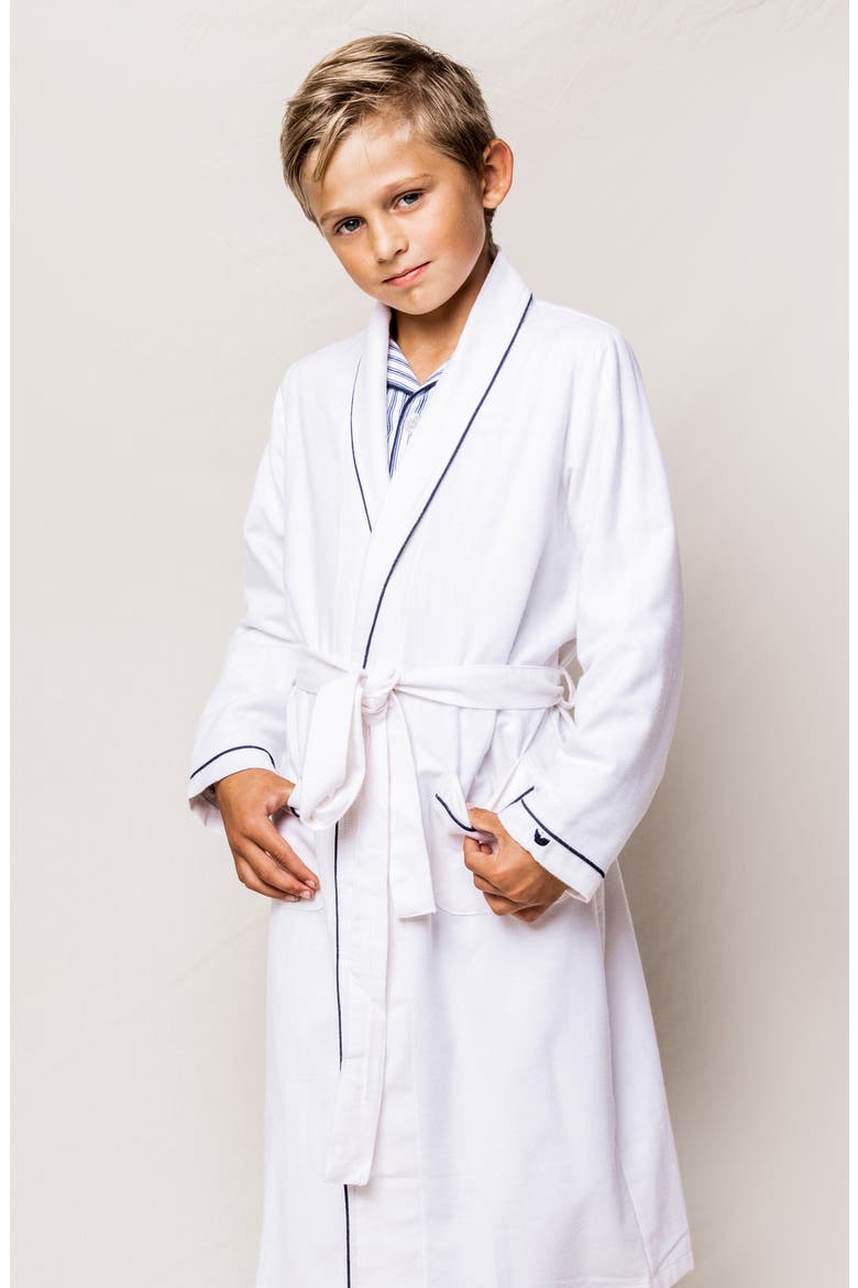 Flannel Robe, Alternate, color, WHITE