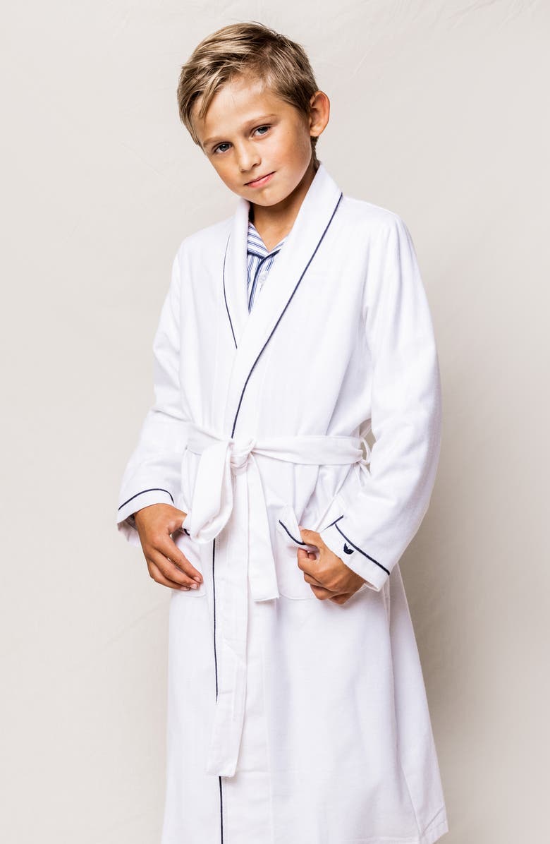 Petite Plume Kids' Cotton Blend Robe, Alternate, color, White