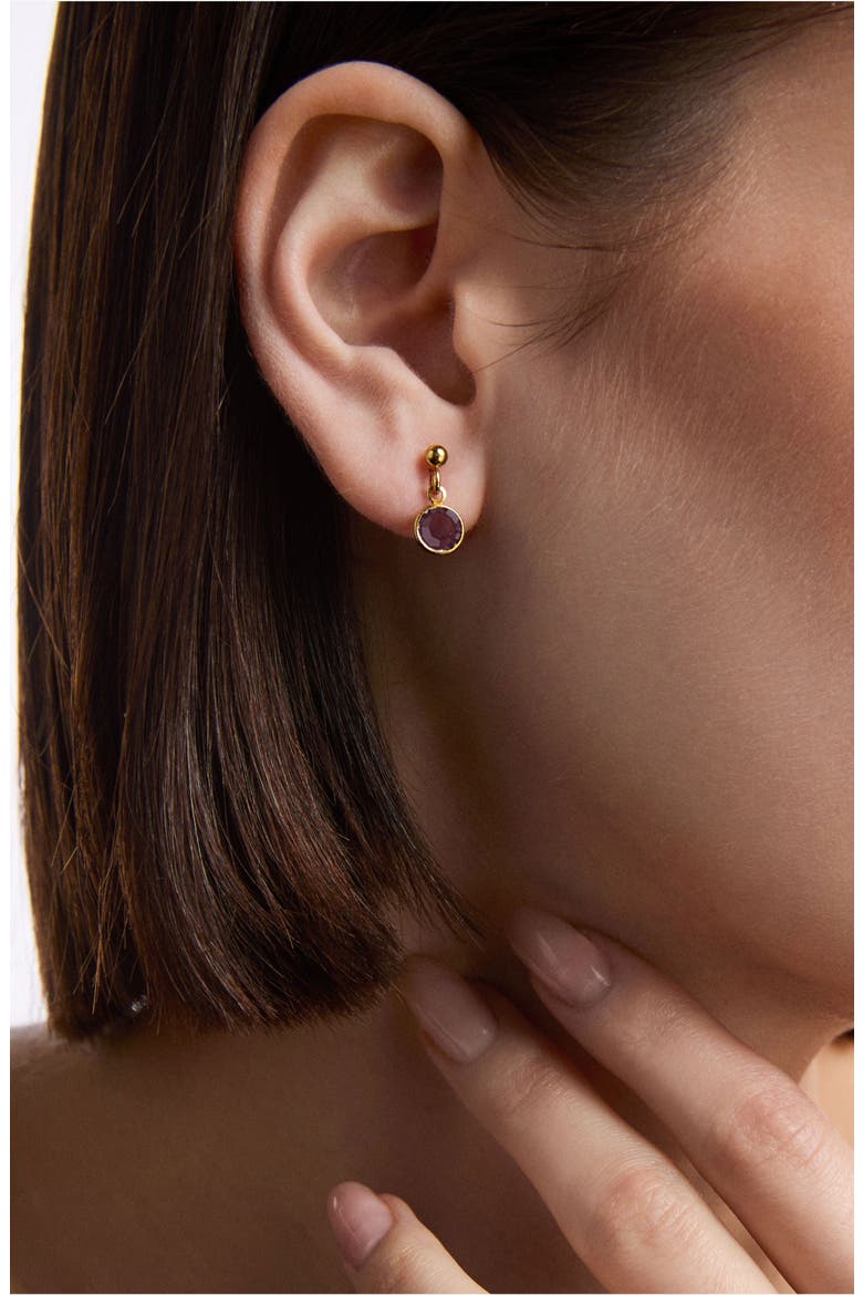 1980s Vintage Amethyst Earrings, Alternate, color, Amthyst
