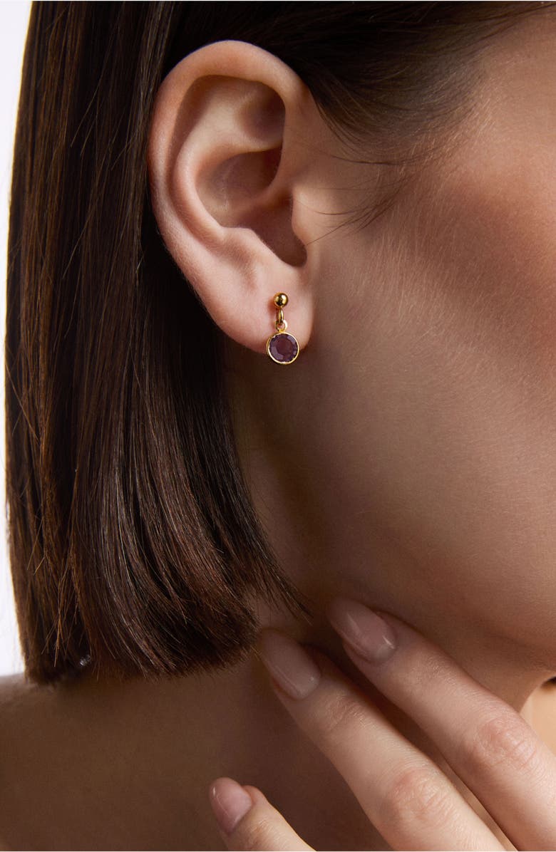 Susan Caplan 1980s Vintage Amethyst Earrings, Alternate, color, Amthyst