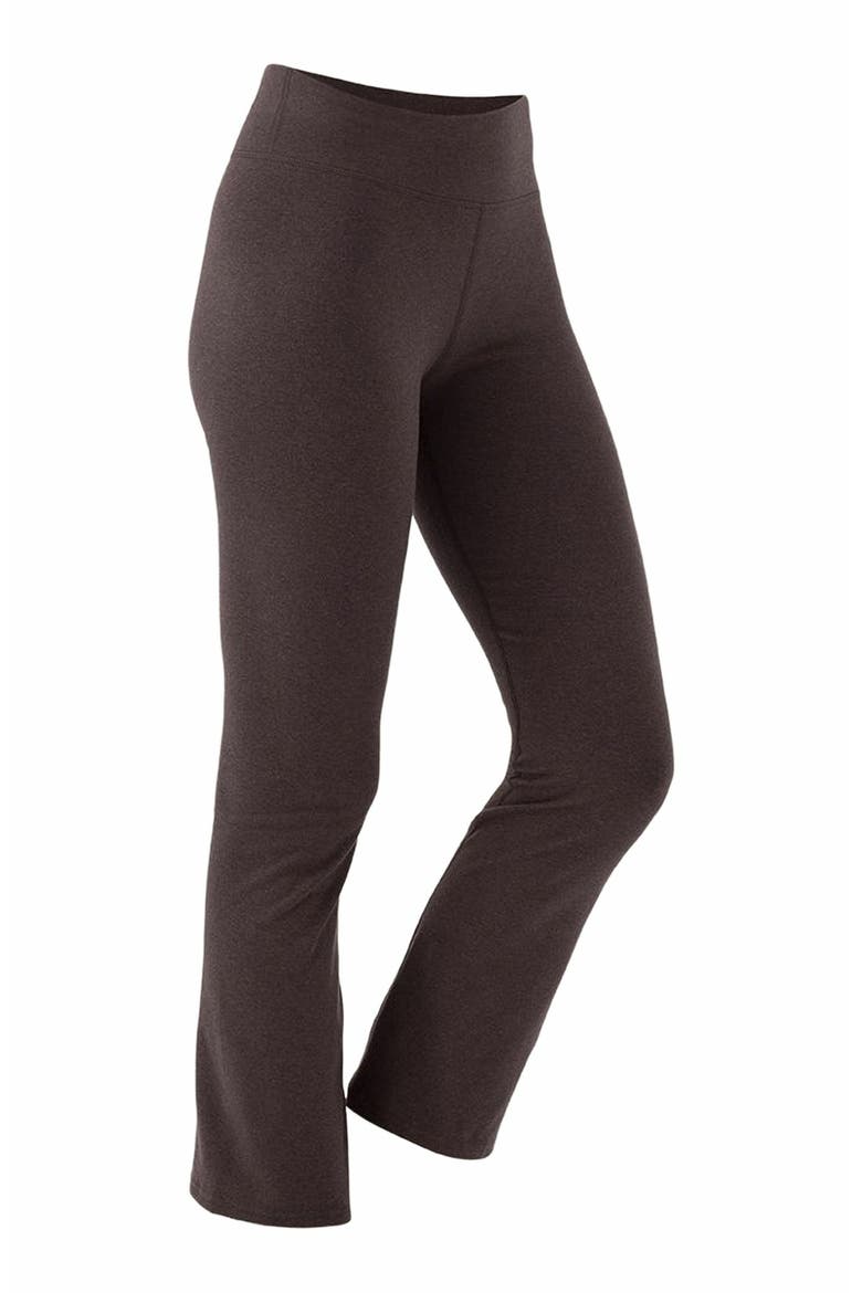 On the Go-To Cropped Bootcut Legging Made with Organic Cotton, Alternate, color, Chocolate Heather