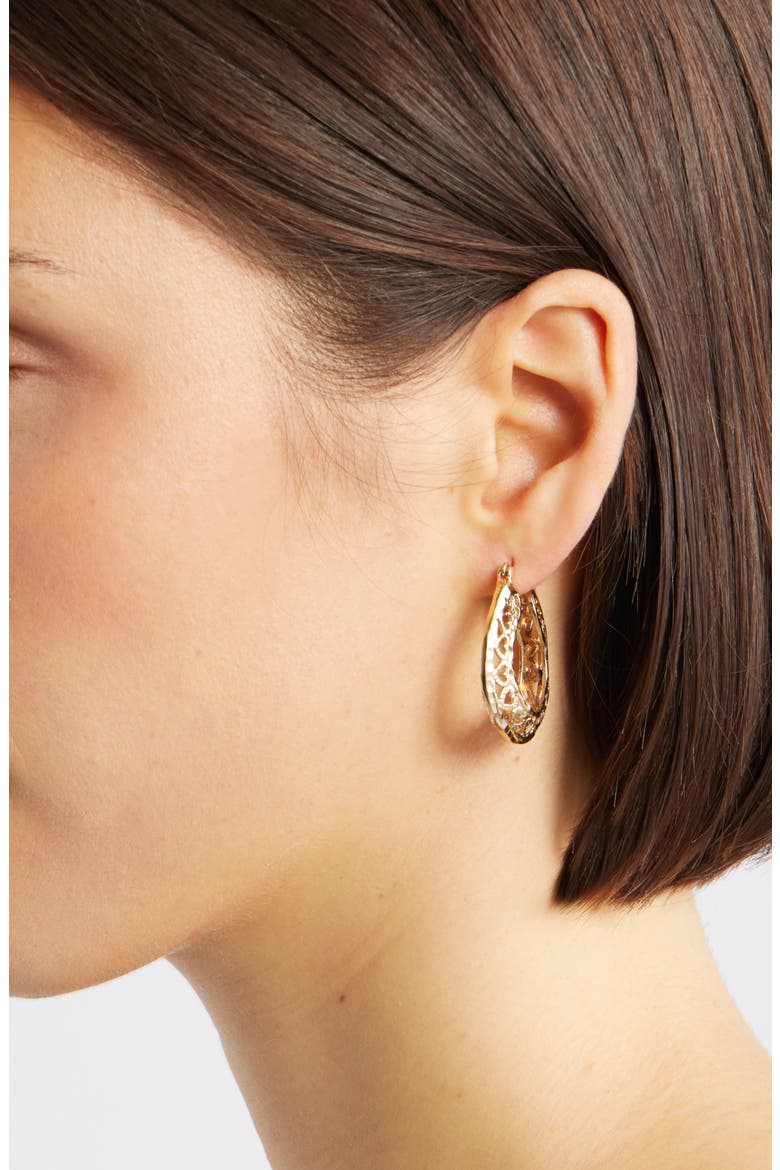 Lovers Club Hoop Earrings, Alternate, color, GOLD