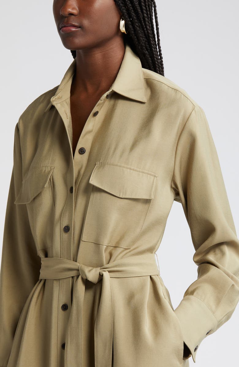 Nordstrom Long Sleeve Belted Shirtdress, Alternate, color, Olive