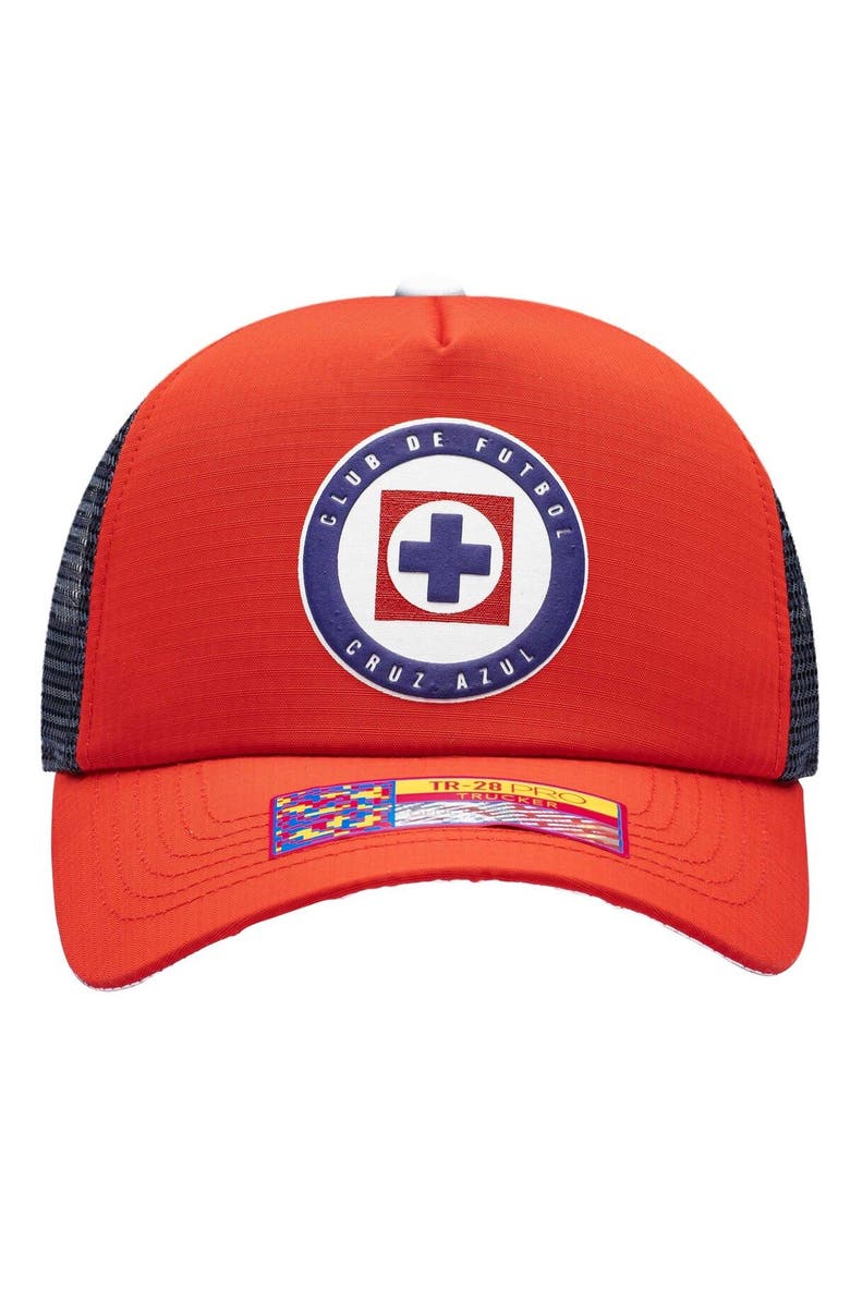 FAN INK Men's Red Cruz Azul Aspen Trucker Adjustable Hat, Alternate, color, 