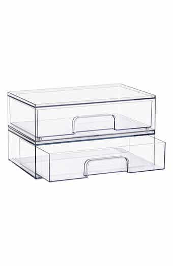 Set of 2 Stackable Wide Drawer Organizers