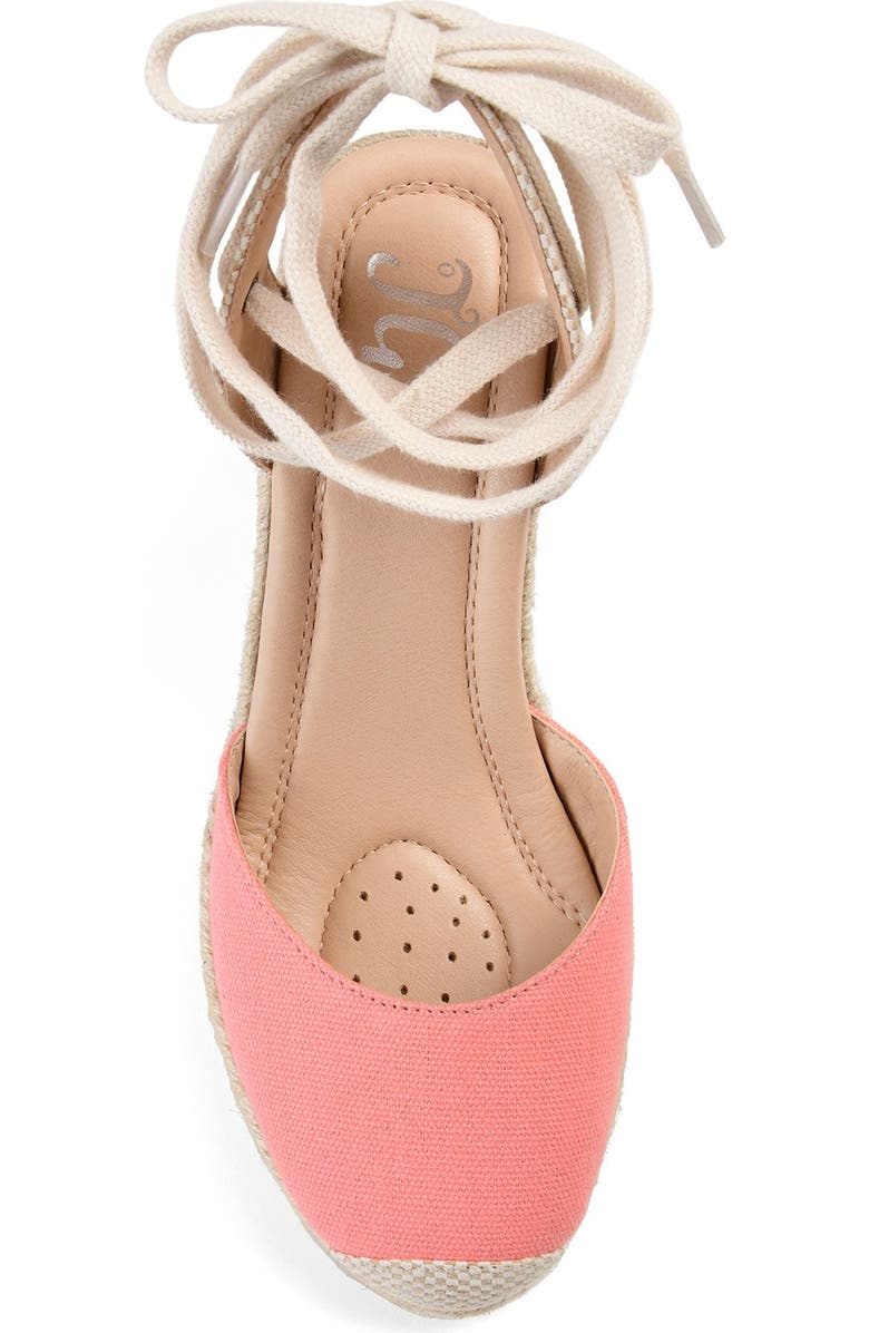 Journee Collection JOURNEE Monte Wedge Espadrille, Alternate, color, Coral