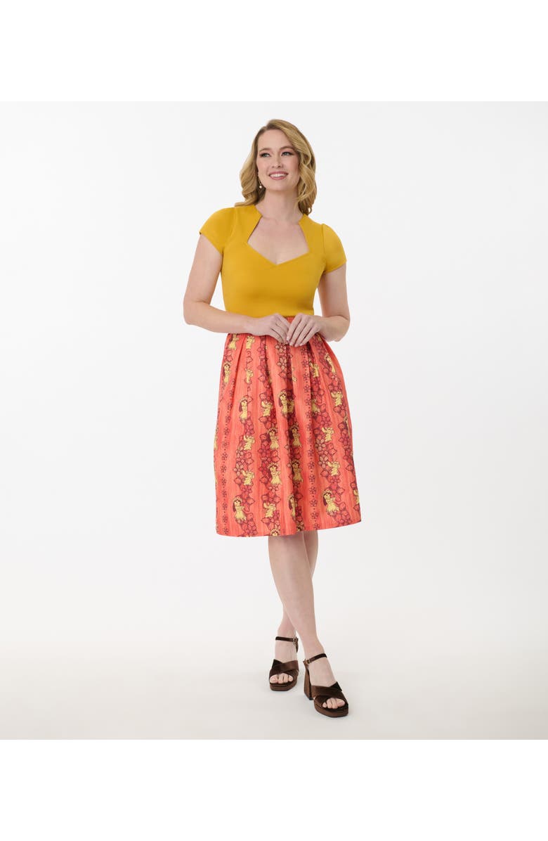 Unique Vintage Jayne Swing Skirt, Main, color, Orange