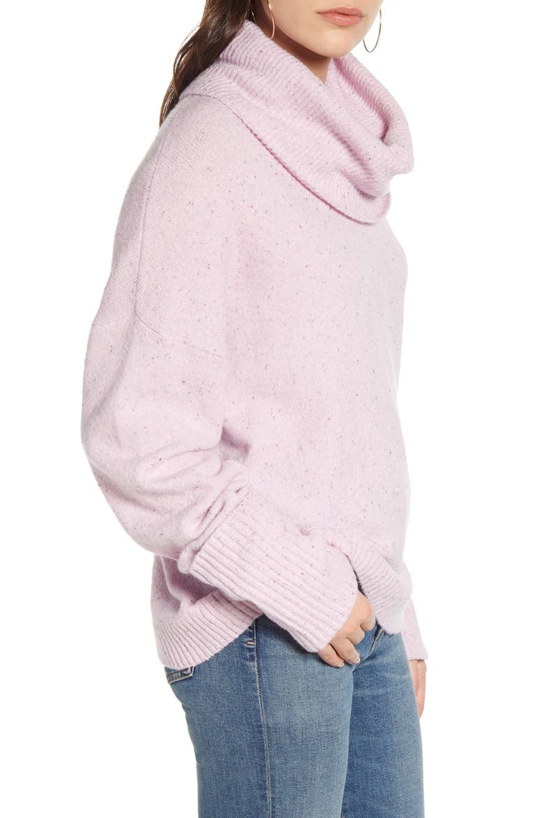Cowl Neck Sweater, Alternate, color, PINK WINDSOME COMBO