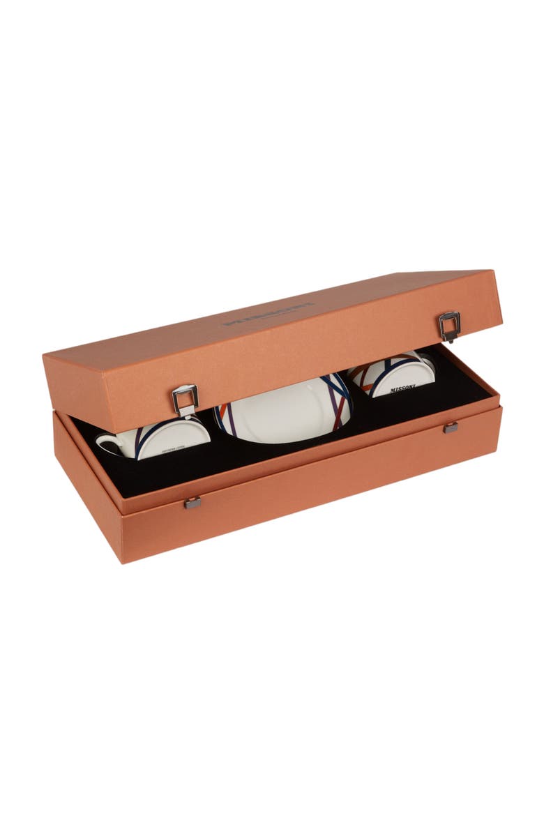 Missoni Home Nastri Set Of 2 Tea Cups & Saucers, Alternate, color, Multicoloured