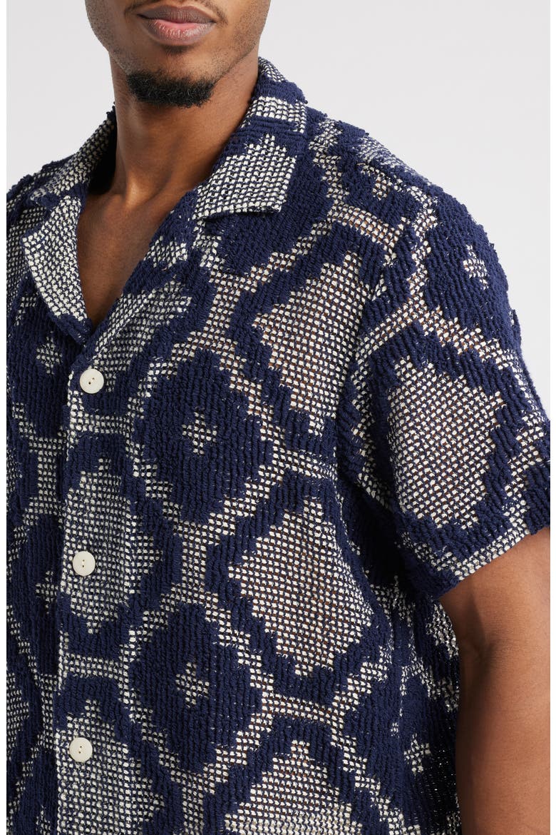 Trastevere Cuba Crochet Camp Shirt, Alternate, color, MULI