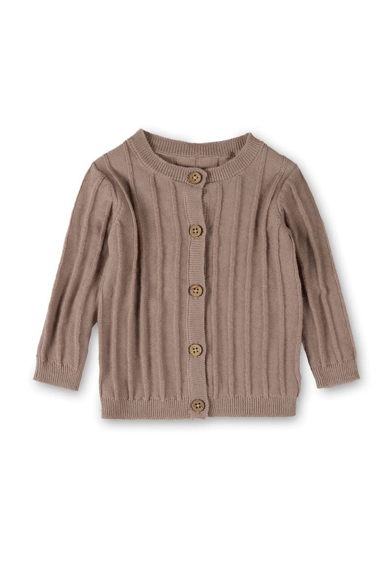 3D Knit Ribbed Long-Sleeve Cardigan, Main, color, Almond