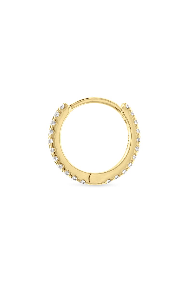 Diamond Eternity Single Hoop Earring, Alternate, color, 18K YELLOW GOLD/ DIAMOND