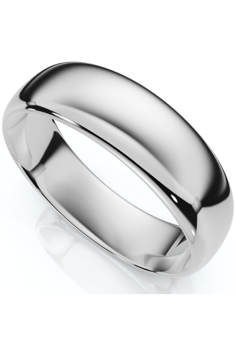6mm Dome High Polished Wedding Band 14K Gold, Main, color, 14k White Gold