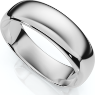 Bliss Diamond 6mm Dome High Polished Wedding Band 14K Gold