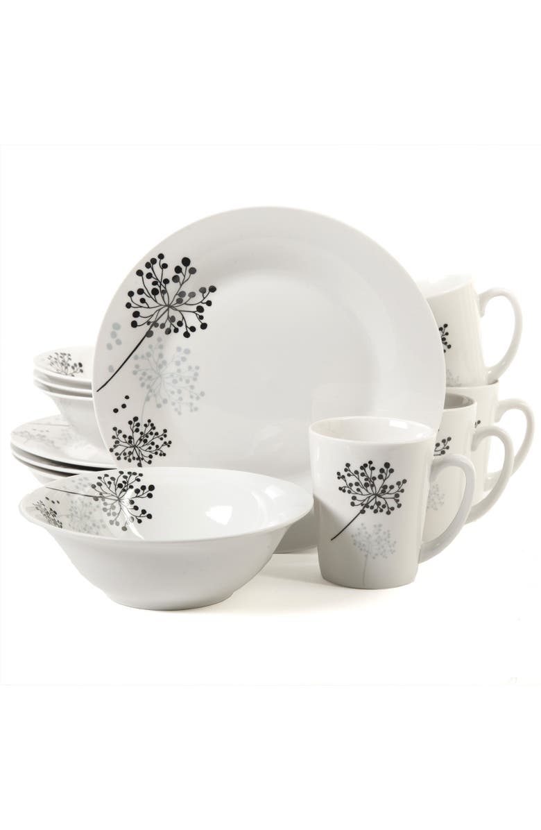 Gibson Netherwood 12-Piece Dinnerware Set, Main, color, White