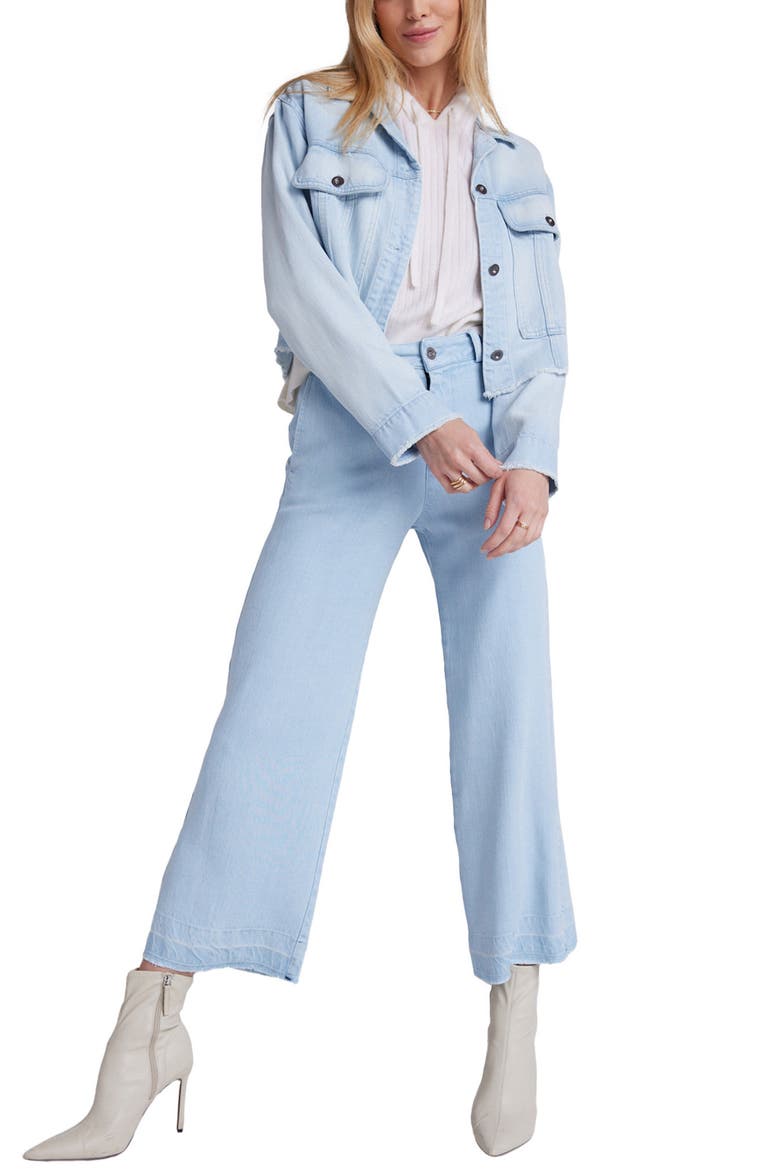 Saige Wide Leg Crop Jeans, Alternate, color, LIGHT STREAKY WASH