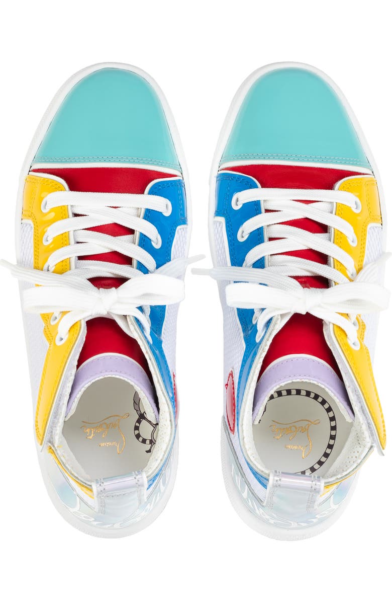 Christian Louboutin Kids' Funnytopi Mixed Media High Top Sneaker, Alternate, color,