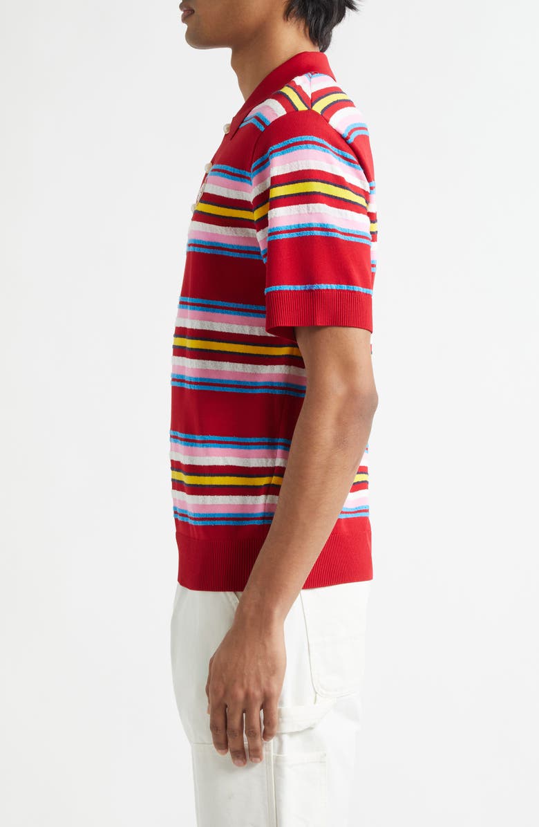 Casablanca Oversize Stripe Polo, Alternate, color, Multi Dark Red