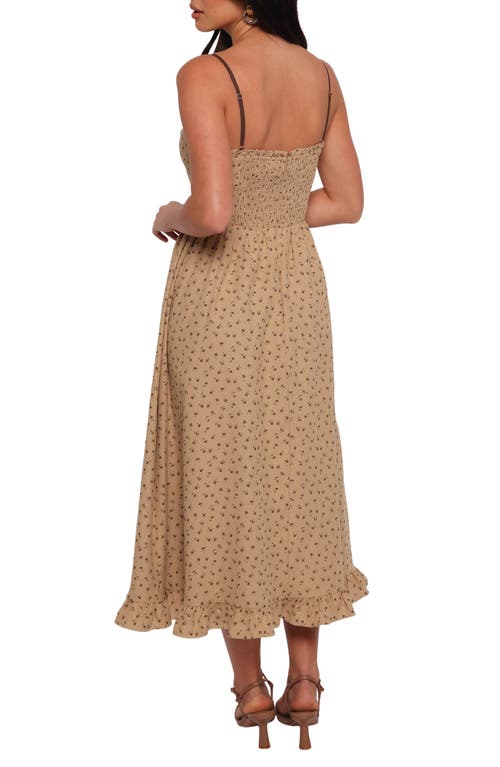 Petal And Pup Petal & Pup Robbins Bow Floral Print Sleeveless Maxi Dress In Brown