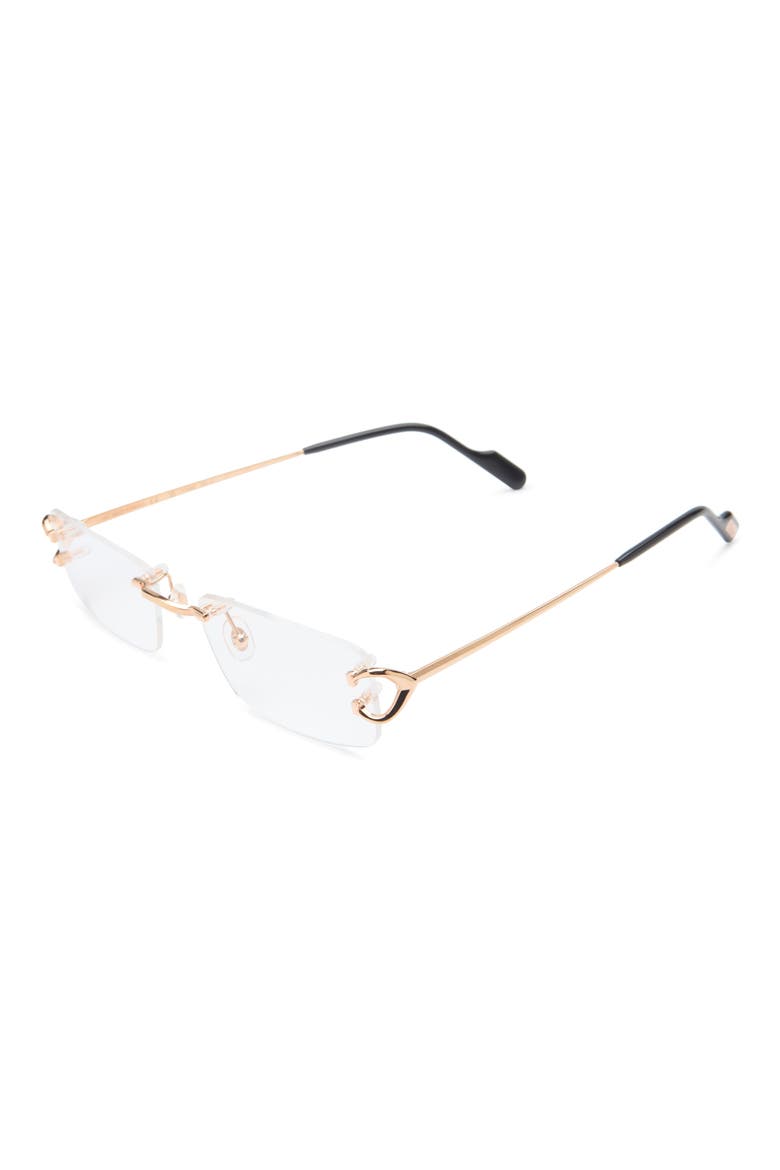 56mm Frameless Rectangular Optical Glasses, Alternate, color, GOLD